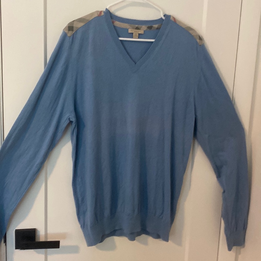 Mens Burberry Brit V-Neck Sweater | Size XL
